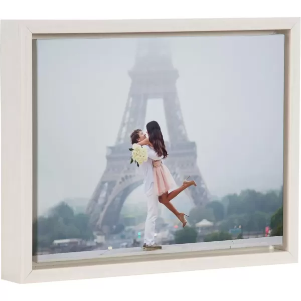 imageKate and Laurel Sylvie Custom Printed Framed Canvas Wall Art 14x265 Dark Gray Personal Canvas Print with Your Photos for Living Room Gallery Wall Decor  Printed and Hand Framed in the USAWhite