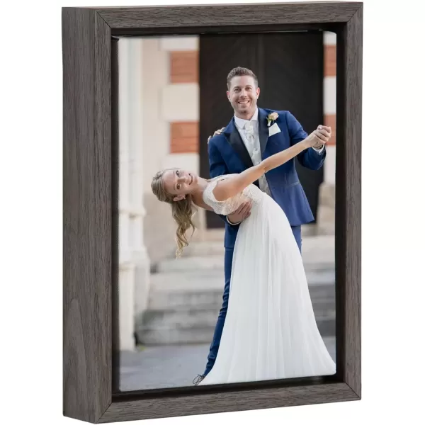 imageKate and Laurel Sylvie Custom Printed Framed Canvas Wall Art 14x265 Dark Gray Personal Canvas Print with Your Photos for Living Room Gallery Wall Decor  Printed and Hand Framed in the USAGray