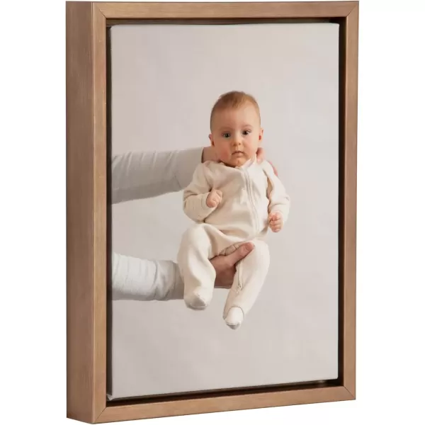 imageKate and Laurel Sylvie Custom Printed Framed Canvas Wall Art 14x265 Dark Gray Personal Canvas Print with Your Photos for Living Room Gallery Wall Decor  Printed and Hand Framed in the USAGold