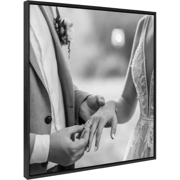 imageKate and Laurel Sylvie Custom Printed Framed Canvas Wall Art 14x265 Dark Gray Personal Canvas Print with Your Photos for Living Room Gallery Wall Decor  Printed and Hand Framed in the USABlack