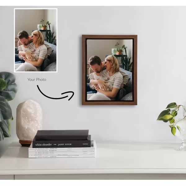 imageKate and Laurel Sylvie Custom Printed Framed Canvas Wall Art 14x265 Dark Gray Personal Canvas Print with Your Photos for Living Room Gallery Wall Decor  Printed and Hand Framed in the USABrown