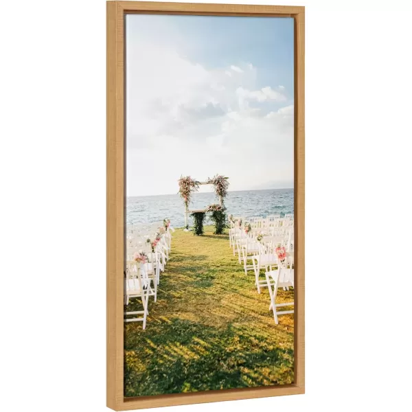 imageKate and Laurel Sylvie Custom Printed Framed Canvas Wall Art 14x265 Dark Gray Personal Canvas Print with Your Photos for Living Room Gallery Wall Decor  Printed and Hand Framed in the USANatural