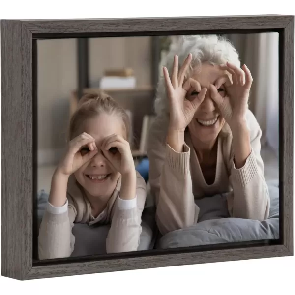 imageKate and Laurel Sylvie Custom Printed Framed Canvas Wall Art 14x265 Dark Gray Personal Canvas Print with Your Photos for Living Room Gallery Wall Decor  Printed and Hand Framed in the USAGray