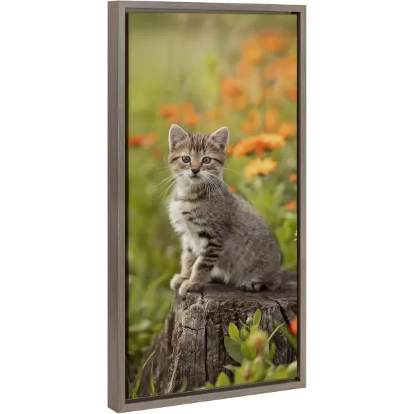 imageKate and Laurel Sylvie Custom Printed Framed Canvas Wall Art 14x265 Dark Gray Personal Canvas Print with Your Photos for Living Room Gallery Wall Decor  Printed and Hand Framed in the USAGray