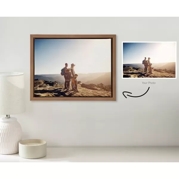 imageKate and Laurel Sylvie Custom Printed Framed Canvas Wall Art 14x265 Dark Gray Personal Canvas Print with Your Photos for Living Room Gallery Wall Decor  Printed and Hand Framed in the USAGold