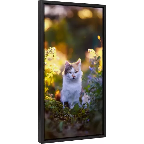imageKate and Laurel Sylvie Custom Printed Framed Canvas Wall Art 14x265 Dark Gray Personal Canvas Print with Your Photos for Living Room Gallery Wall Decor  Printed and Hand Framed in the USABlack