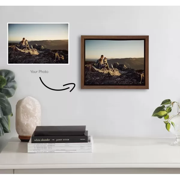 imageKate and Laurel Sylvie Custom Printed Framed Canvas Wall Art 14x265 Dark Gray Personal Canvas Print with Your Photos for Living Room Gallery Wall Decor  Printed and Hand Framed in the USABrown