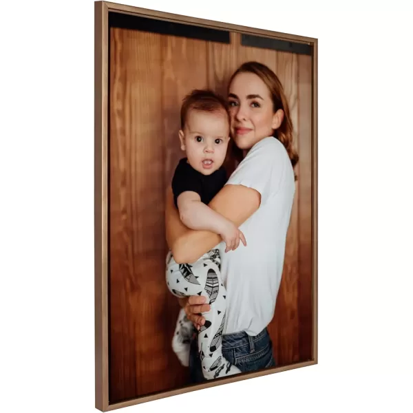 imageKate and Laurel Sylvie Custom Printed Framed Canvas Wall Art 14x265 Dark Gray Personal Canvas Print with Your Photos for Living Room Gallery Wall Decor  Printed and Hand Framed in the USAGold