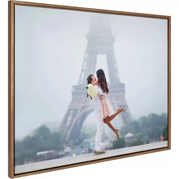 imageKate and Laurel Sylvie Custom Printed Framed Canvas Wall Art 14x265 Dark Gray Personal Canvas Print with Your Photos for Living Room Gallery Wall Decor  Printed and Hand Framed in the USAGold