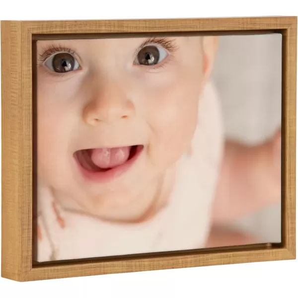 imageKate and Laurel Sylvie Custom Printed Framed Canvas Wall Art 14x265 Dark Gray Personal Canvas Print with Your Photos for Living Room Gallery Wall Decor  Printed and Hand Framed in the USANatural