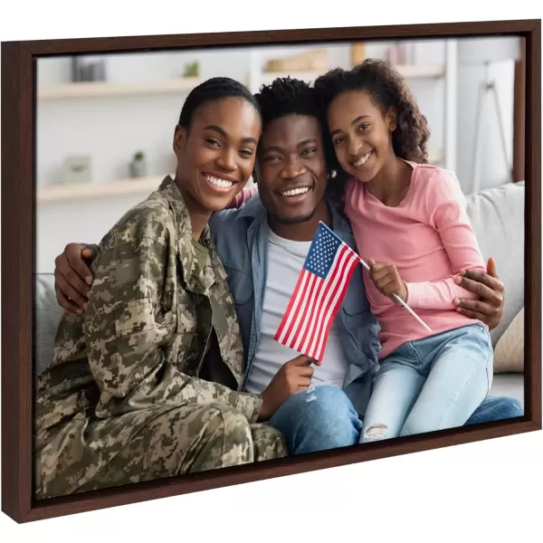 imageKate and Laurel Sylvie Custom Printed Framed Canvas Wall Art 14x265 Dark Gray Personal Canvas Print with Your Photos for Living Room Gallery Wall Decor  Printed and Hand Framed in the USABrown