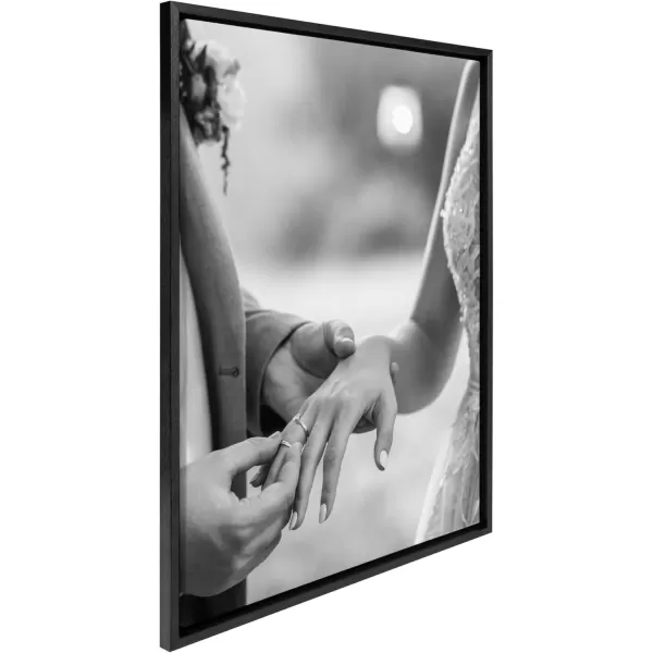 imageKate and Laurel Sylvie Custom Printed Framed Canvas Wall Art 14x265 Dark Gray Personal Canvas Print with Your Photos for Living Room Gallery Wall Decor  Printed and Hand Framed in the USABlack