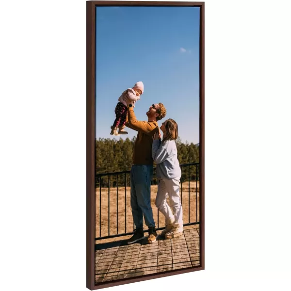 imageKate and Laurel Sylvie Custom Printed Framed Canvas Wall Art 14x265 Dark Gray Personal Canvas Print with Your Photos for Living Room Gallery Wall Decor  Printed and Hand Framed in the USABrown