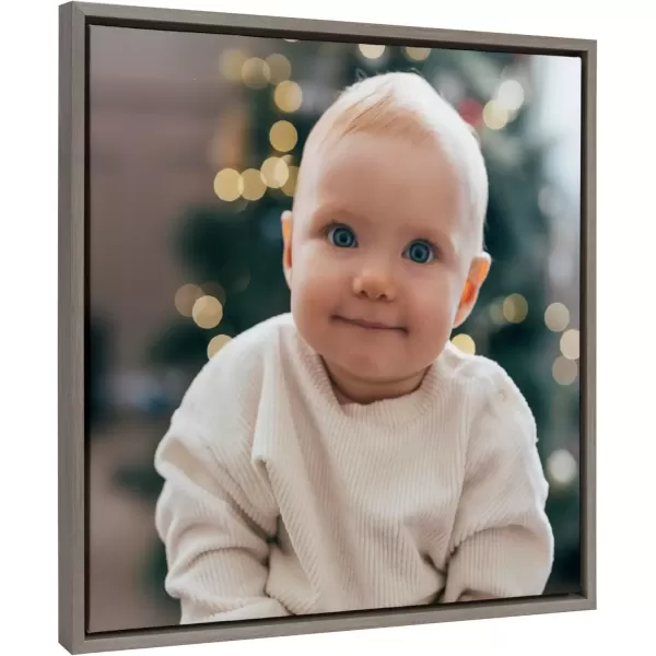 imageKate and Laurel Sylvie Custom Printed Framed Canvas Wall Art 14x265 Dark Gray Personal Canvas Print with Your Photos for Living Room Gallery Wall Decor  Printed and Hand Framed in the USAGray