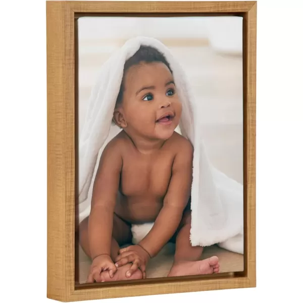 imageKate and Laurel Sylvie Custom Printed Framed Canvas Wall Art 14x265 Dark Gray Personal Canvas Print with Your Photos for Living Room Gallery Wall Decor  Printed and Hand Framed in the USANatural