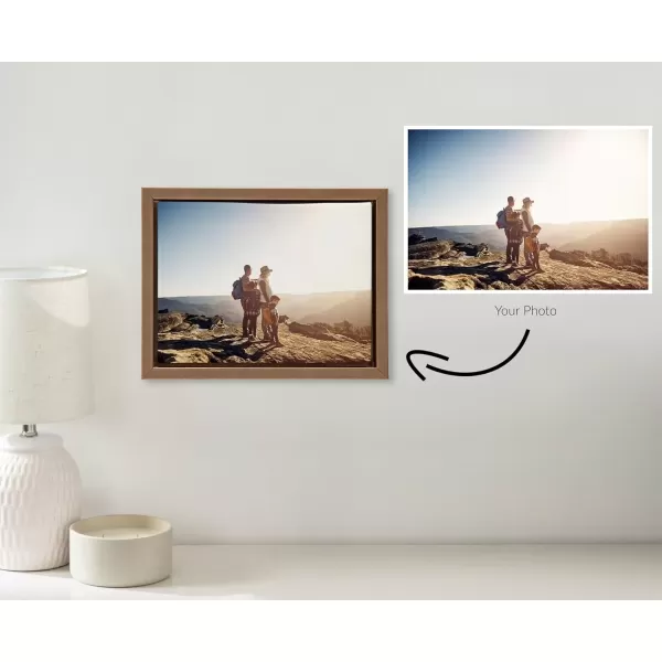 imageKate and Laurel Sylvie Custom Printed Framed Canvas Wall Art 14x265 Dark Gray Personal Canvas Print with Your Photos for Living Room Gallery Wall Decor  Printed and Hand Framed in the USAGold