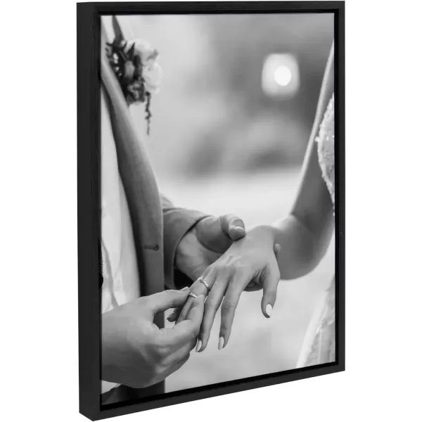 imageKate and Laurel Sylvie Custom Printed Framed Canvas Wall Art 14x265 Dark Gray Personal Canvas Print with Your Photos for Living Room Gallery Wall Decor  Printed and Hand Framed in the USABlack