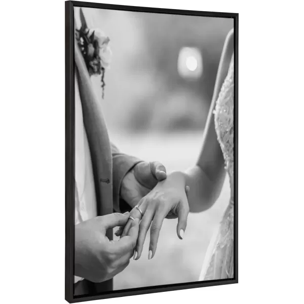 imageKate and Laurel Sylvie Custom Printed Framed Canvas Wall Art 14x265 Dark Gray Personal Canvas Print with Your Photos for Living Room Gallery Wall Decor  Printed and Hand Framed in the USABlack