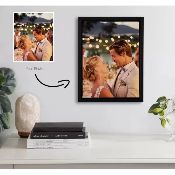imageKate and Laurel Sylvie Custom Printed Framed Canvas Wall Art 14x265 Dark Gray Personal Canvas Print with Your Photos for Living Room Gallery Wall Decor  Printed and Hand Framed in the USABlack
