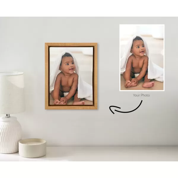 imageKate and Laurel Sylvie Custom Printed Framed Canvas Wall Art 14x265 Dark Gray Personal Canvas Print with Your Photos for Living Room Gallery Wall Decor  Printed and Hand Framed in the USANatural