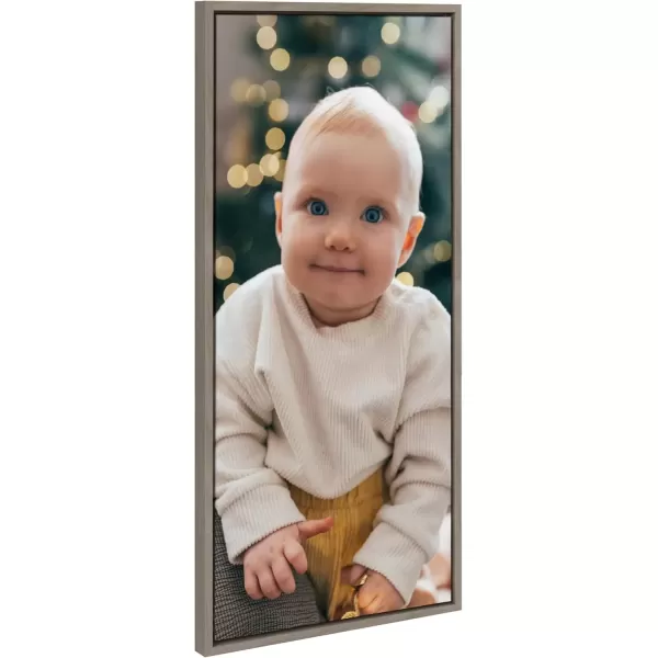 imageKate and Laurel Sylvie Custom Printed Framed Canvas Wall Art 14x265 Dark Gray Personal Canvas Print with Your Photos for Living Room Gallery Wall Decor  Printed and Hand Framed in the USAGray