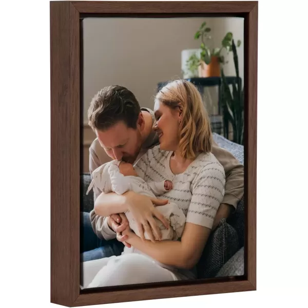 imageKate and Laurel Sylvie Custom Printed Framed Canvas Wall Art 14x265 Dark Gray Personal Canvas Print with Your Photos for Living Room Gallery Wall Decor  Printed and Hand Framed in the USABrown