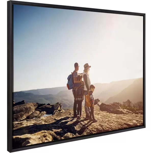 imageKate and Laurel Sylvie Custom Printed Framed Canvas Wall Art 14x265 Dark Gray Personal Canvas Print with Your Photos for Living Room Gallery Wall Decor  Printed and Hand Framed in the USABlack