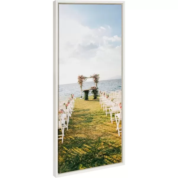 imageKate and Laurel Sylvie Custom Printed Framed Canvas Wall Art 14x265 Dark Gray Personal Canvas Print with Your Photos for Living Room Gallery Wall Decor  Printed and Hand Framed in the USAWhite