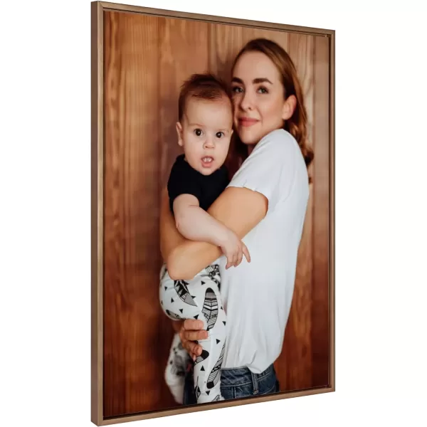 imageKate and Laurel Sylvie Custom Printed Framed Canvas Wall Art 14x265 Dark Gray Personal Canvas Print with Your Photos for Living Room Gallery Wall Decor  Printed and Hand Framed in the USAGold