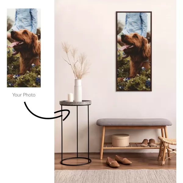 imageKate and Laurel Sylvie Custom Printed Framed Canvas Wall Art 14x265 Dark Gray Personal Canvas Print with Your Photos for Living Room Gallery Wall Decor  Printed and Hand Framed in the USABrown