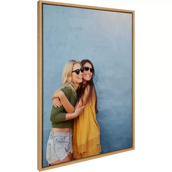 imageKate and Laurel Sylvie Custom Printed Framed Canvas Wall Art 14x265 Dark Gray Personal Canvas Print with Your Photos for Living Room Gallery Wall Decor  Printed and Hand Framed in the USANatural