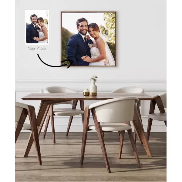 imageKate and Laurel Sylvie Custom Printed Framed Canvas Wall Art 14x265 Dark Gray Personal Canvas Print with Your Photos for Living Room Gallery Wall Decor  Printed and Hand Framed in the USAGold