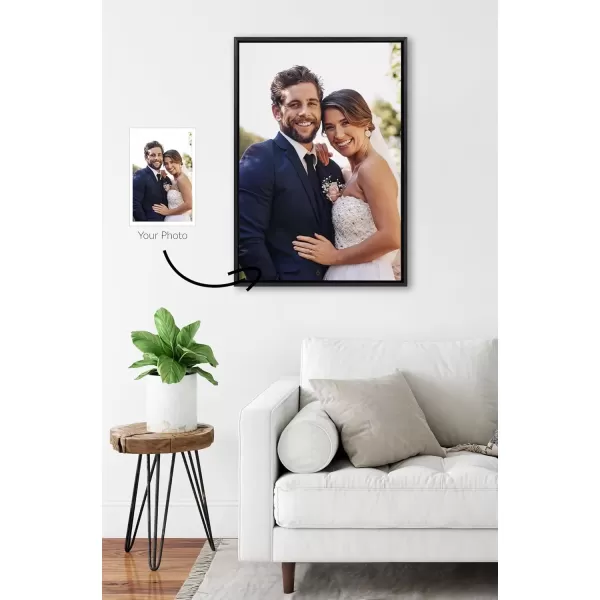 imageKate and Laurel Sylvie Custom Printed Framed Canvas Wall Art 14x265 Dark Gray Personal Canvas Print with Your Photos for Living Room Gallery Wall Decor  Printed and Hand Framed in the USABlack