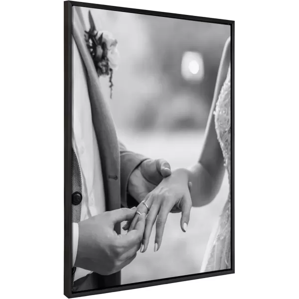 imageKate and Laurel Sylvie Custom Printed Framed Canvas Wall Art 14x265 Dark Gray Personal Canvas Print with Your Photos for Living Room Gallery Wall Decor  Printed and Hand Framed in the USABlack