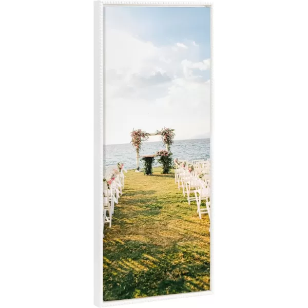 imageKate and Laurel Sylvie Custom Printed Framed Canvas Wall Art 14x265 Dark Gray Personal Canvas Print with Your Photos for Living Room Gallery Wall Decor  Printed and Hand Framed in the USABeaded White