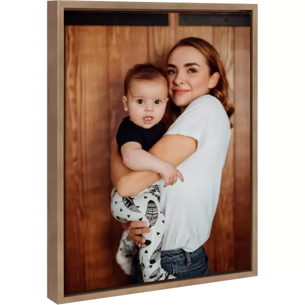 imageKate and Laurel Sylvie Custom Printed Framed Canvas Wall Art 14x265 Dark Gray Personal Canvas Print with Your Photos for Living Room Gallery Wall Decor  Printed and Hand Framed in the USAGold
