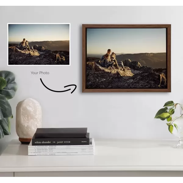 imageKate and Laurel Sylvie Custom Printed Framed Canvas Wall Art 14x265 Dark Gray Personal Canvas Print with Your Photos for Living Room Gallery Wall Decor  Printed and Hand Framed in the USABrown