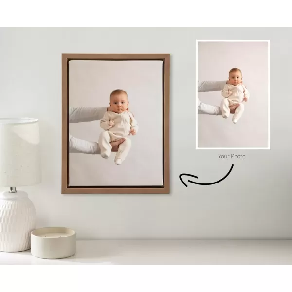 imageKate and Laurel Sylvie Custom Printed Framed Canvas Wall Art 14x265 Dark Gray Personal Canvas Print with Your Photos for Living Room Gallery Wall Decor  Printed and Hand Framed in the USAGold