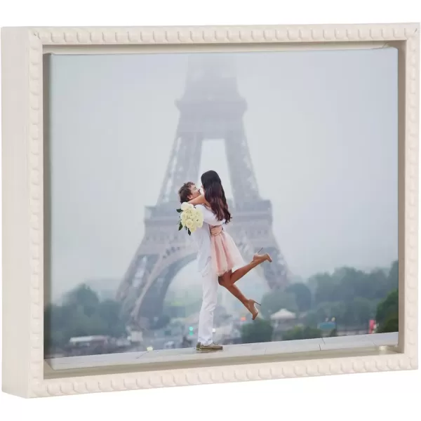 imageKate and Laurel Sylvie Custom Printed Framed Canvas Wall Art 14x265 Dark Gray Personal Canvas Print with Your Photos for Living Room Gallery Wall Decor  Printed and Hand Framed in the USABeaded White