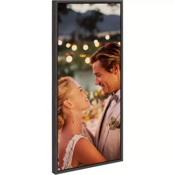 imageKate and Laurel Sylvie Custom Printed Framed Canvas Wall Art 14x265 Dark Gray Personal Canvas Print with Your Photos for Living Room Gallery Wall Decor  Printed and Hand Framed in the USADark Gray