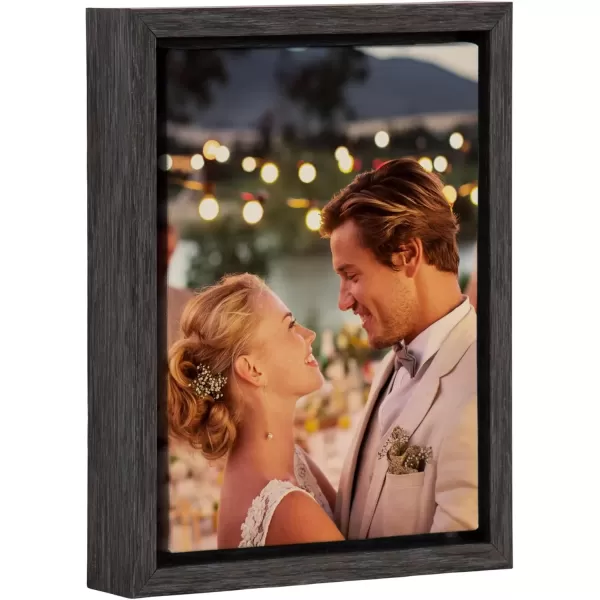 imageKate and Laurel Sylvie Custom Printed Framed Canvas Wall Art 14x265 Dark Gray Personal Canvas Print with Your Photos for Living Room Gallery Wall Decor  Printed and Hand Framed in the USADark Gray