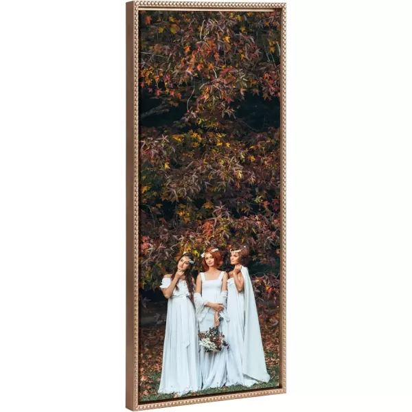 imageKate and Laurel Sylvie Custom Printed Framed Canvas Wall Art 14x265 Dark Gray Personal Canvas Print with Your Photos for Living Room Gallery Wall Decor  Printed and Hand Framed in the USABeaded Gold