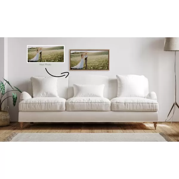 imageKate and Laurel Sylvie Custom Printed Framed Canvas Wall Art 14x265 Dark Gray Personal Canvas Print with Your Photos for Living Room Gallery Wall Decor  Printed and Hand Framed in the USAGold