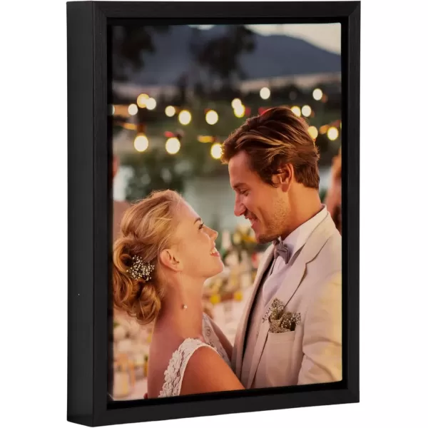imageKate and Laurel Sylvie Custom Printed Framed Canvas Wall Art 14x265 Dark Gray Personal Canvas Print with Your Photos for Living Room Gallery Wall Decor  Printed and Hand Framed in the USABlack