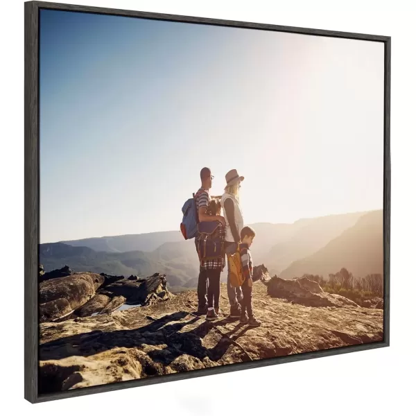 imageKate and Laurel Sylvie Custom Printed Framed Canvas Wall Art 14x265 Dark Gray Personal Canvas Print with Your Photos for Living Room Gallery Wall Decor  Printed and Hand Framed in the USADark Gray
