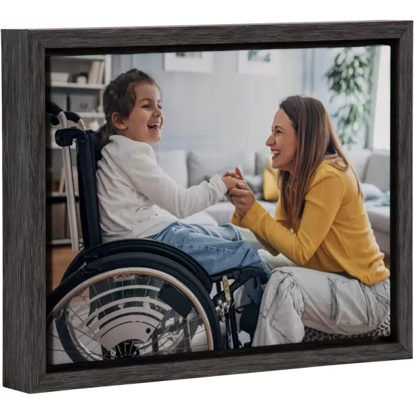 imageKate and Laurel Sylvie Custom Printed Framed Canvas Wall Art 14x265 Dark Gray Personal Canvas Print with Your Photos for Living Room Gallery Wall Decor  Printed and Hand Framed in the USADark Gray