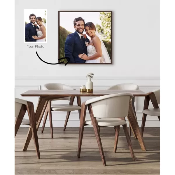imageKate and Laurel Sylvie Custom Printed Framed Canvas Wall Art 14x265 Dark Gray Personal Canvas Print with Your Photos for Living Room Gallery Wall Decor  Printed and Hand Framed in the USABrown