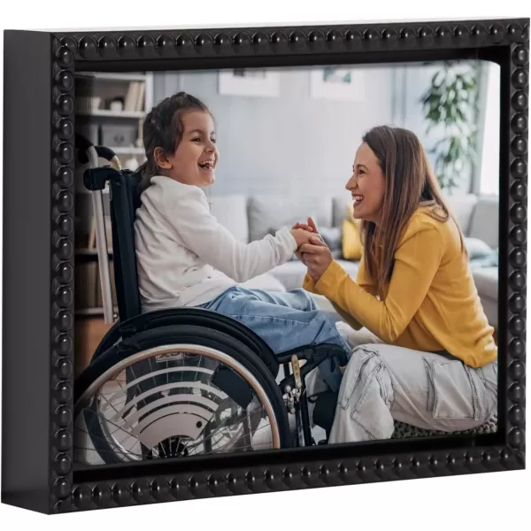 imageKate and Laurel Sylvie Custom Printed Framed Canvas Wall Art 14x265 Dark Gray Personal Canvas Print with Your Photos for Living Room Gallery Wall Decor  Printed and Hand Framed in the USABeaded Black