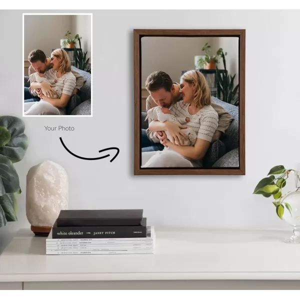 imageKate and Laurel Sylvie Custom Printed Framed Canvas Wall Art 14x265 Dark Gray Personal Canvas Print with Your Photos for Living Room Gallery Wall Decor  Printed and Hand Framed in the USABrown