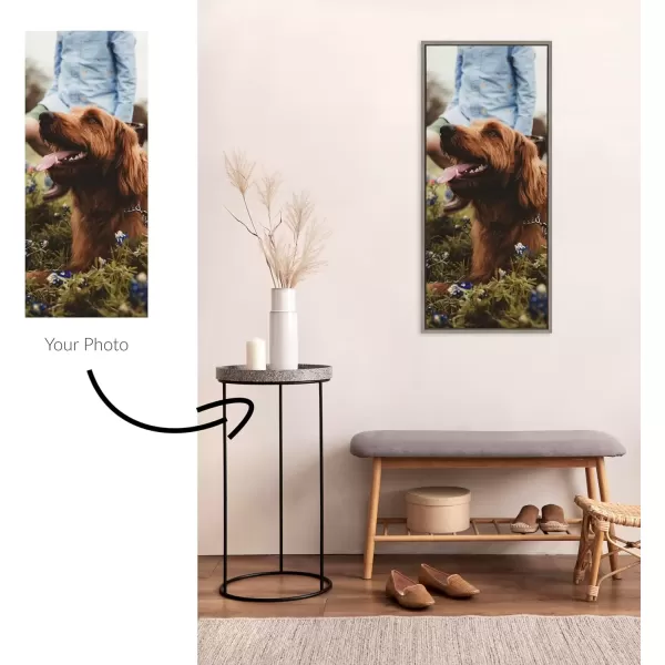 imageKate and Laurel Sylvie Custom Printed Framed Canvas Wall Art 14x265 Dark Gray Personal Canvas Print with Your Photos for Living Room Gallery Wall Decor  Printed and Hand Framed in the USAGray